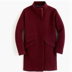 J Crew Stadium Cocoon Coat Hthr Fire Red